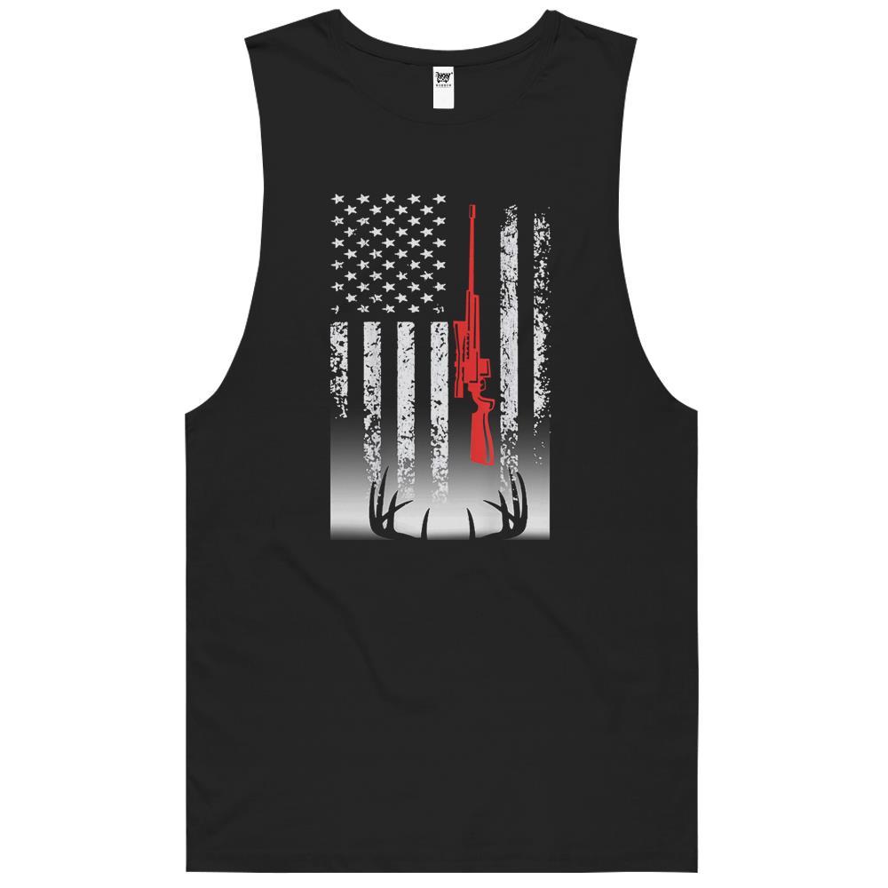 Deer Hunting American Flag Hunter Father’s Day Tank Top