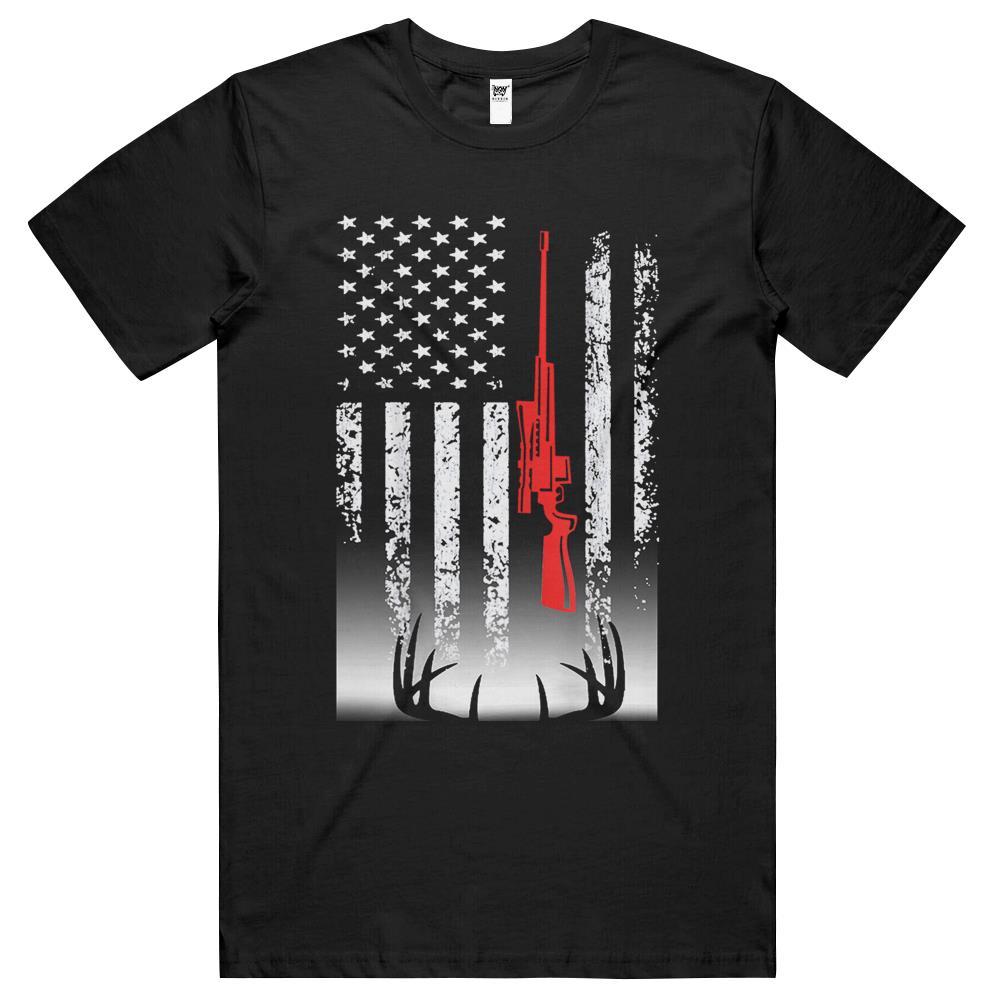 Deer Hunting American Flag Hunter Father’s Day T Shirts