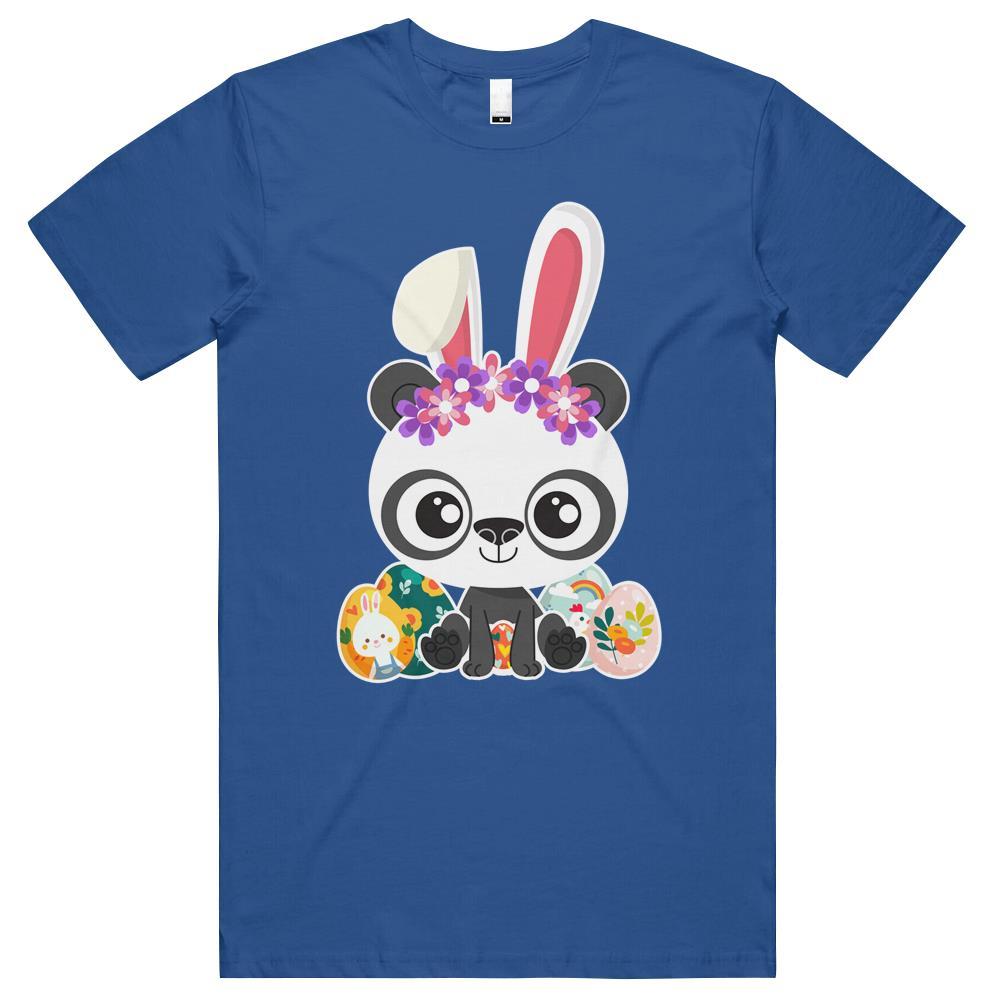 Cute Easter Panda Bunny Eggs Hunting T Shirts