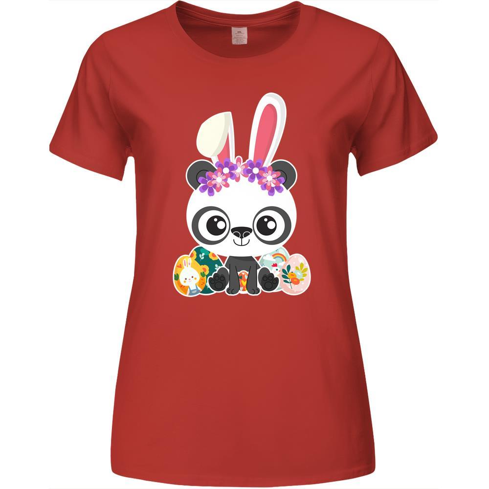 Cute Easter Panda Bunny Eggs Hunting Premium Womens Tshirts