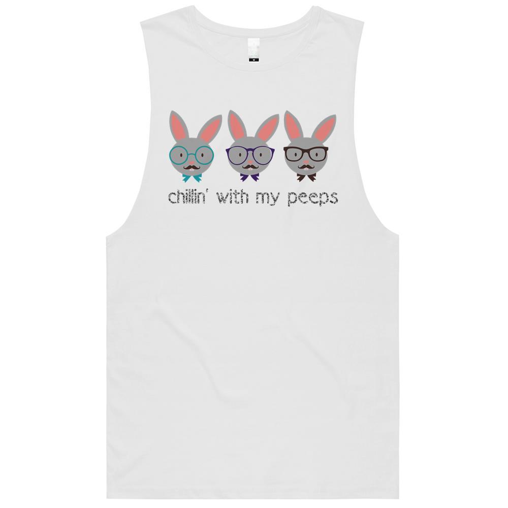 Chillin With My Peeps Bunny Rabbit Easter Day Eggs Hunting Tank Top