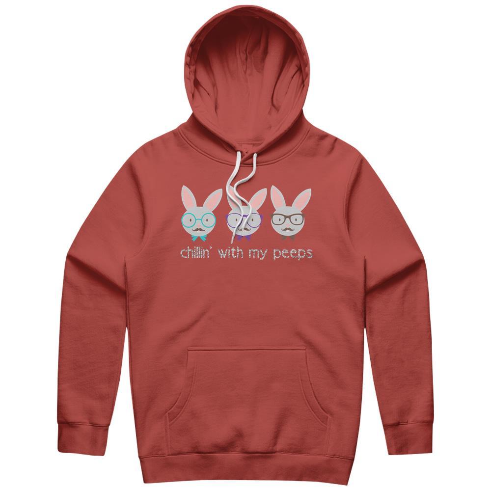 Chillin With My Peeps Bunny Rabbit Easter Day Eggs Hunting Hoodie