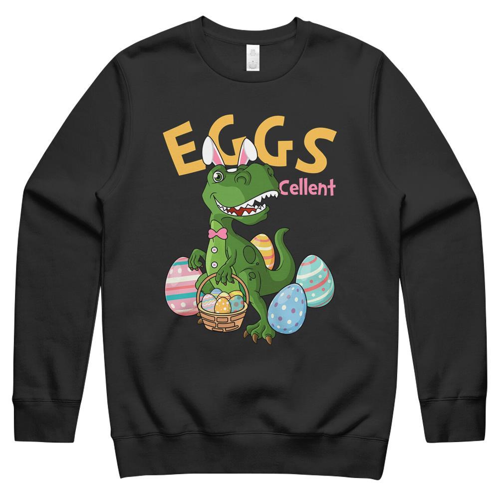 Bunny T Rex Dinosaur Eggcellent Egg Hunting Happy Easter 2021 Crewneck Sweatshirt