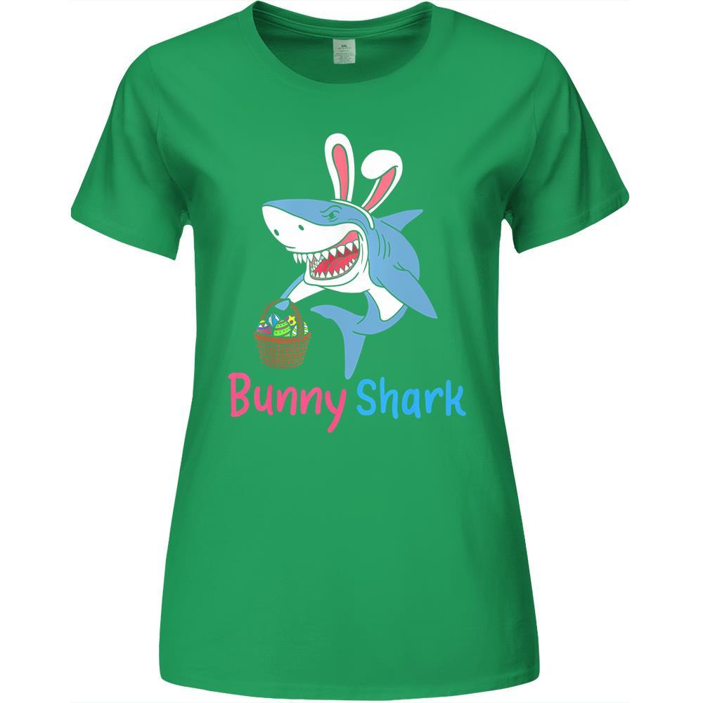 Bunny Shark Clothing Funny Easter Egg Hunting Premium Womens Tshirts