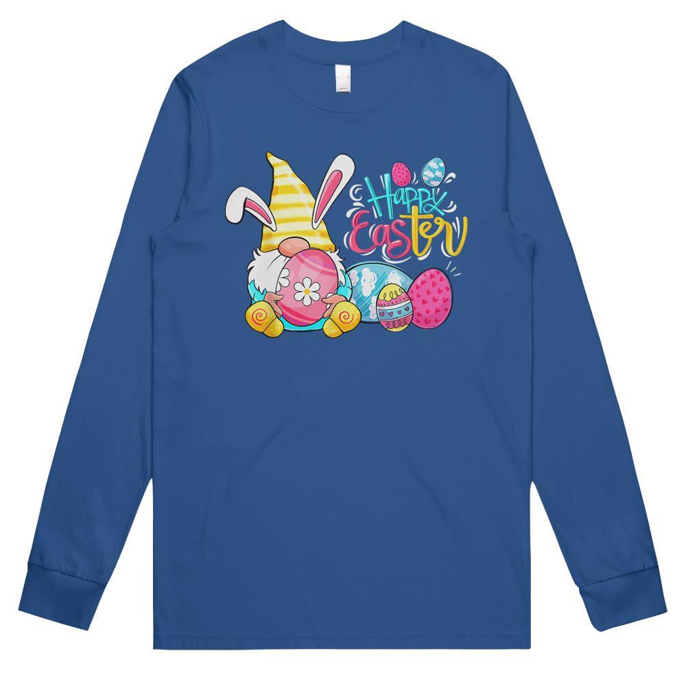 Bunny Gnome Rabbit Eggs Hunting Happy Easter Day Funny Gifts Long Sleeve T Shirts