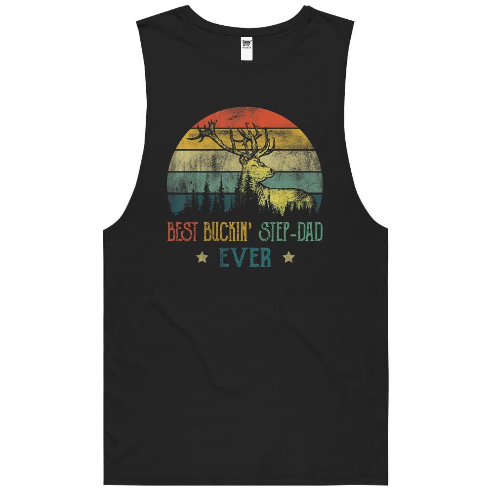 Best Buckin’ Step Dad Ever Shirt Deer Hunting Bucking Father Tank Top