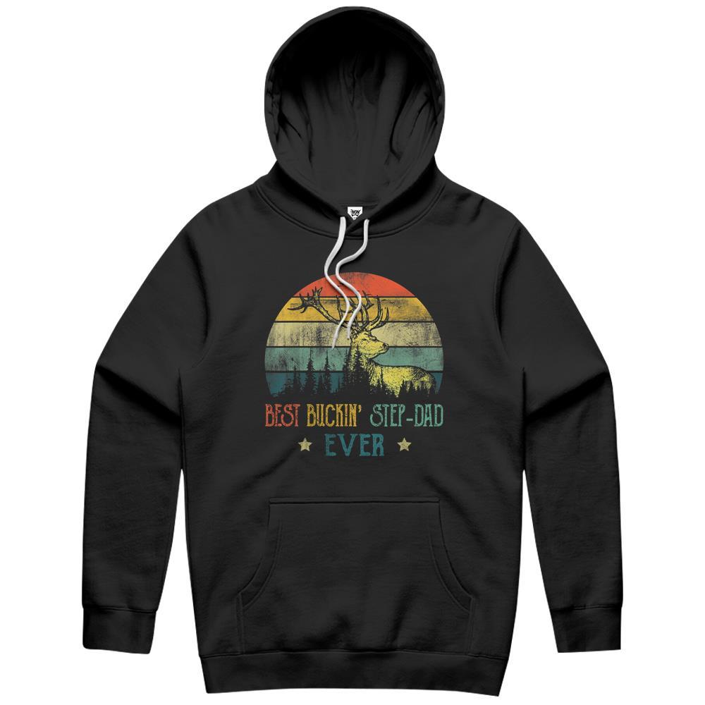 Best Buckin’ Step Dad Ever Shirt Deer Hunting Bucking Father Hoodie