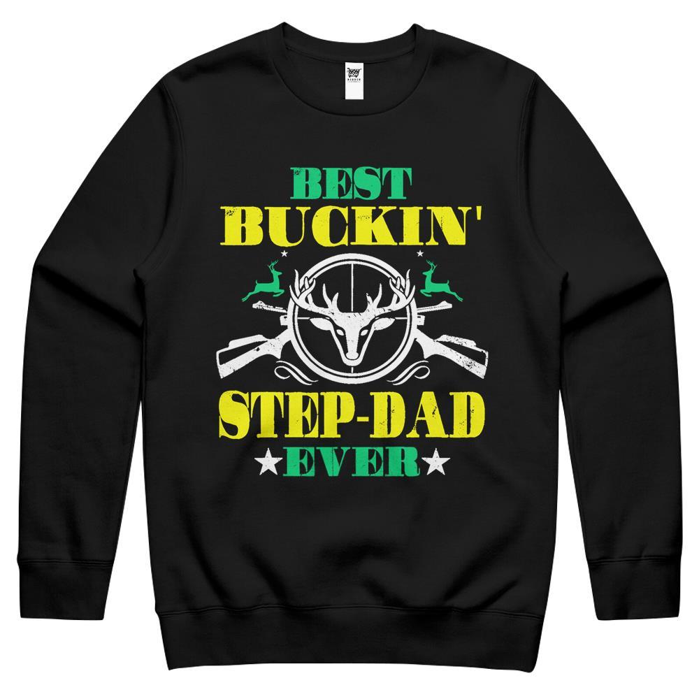 Best Buckin’ Step Dad Ever Deer Hunting Lover Father’s Day Crewneck Sweatshirt