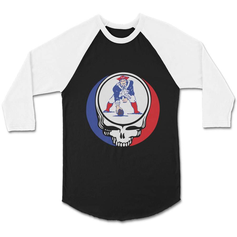 Steal Your Patriots Old School Grateful Dead CPY Unisex 3/4 Sleeve Baseball Tee T-Shirt