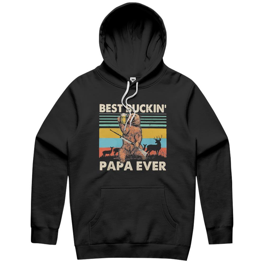 Best Buckin’ Papa Ever Bear Hunting Bucking Fathers Day Hoodie