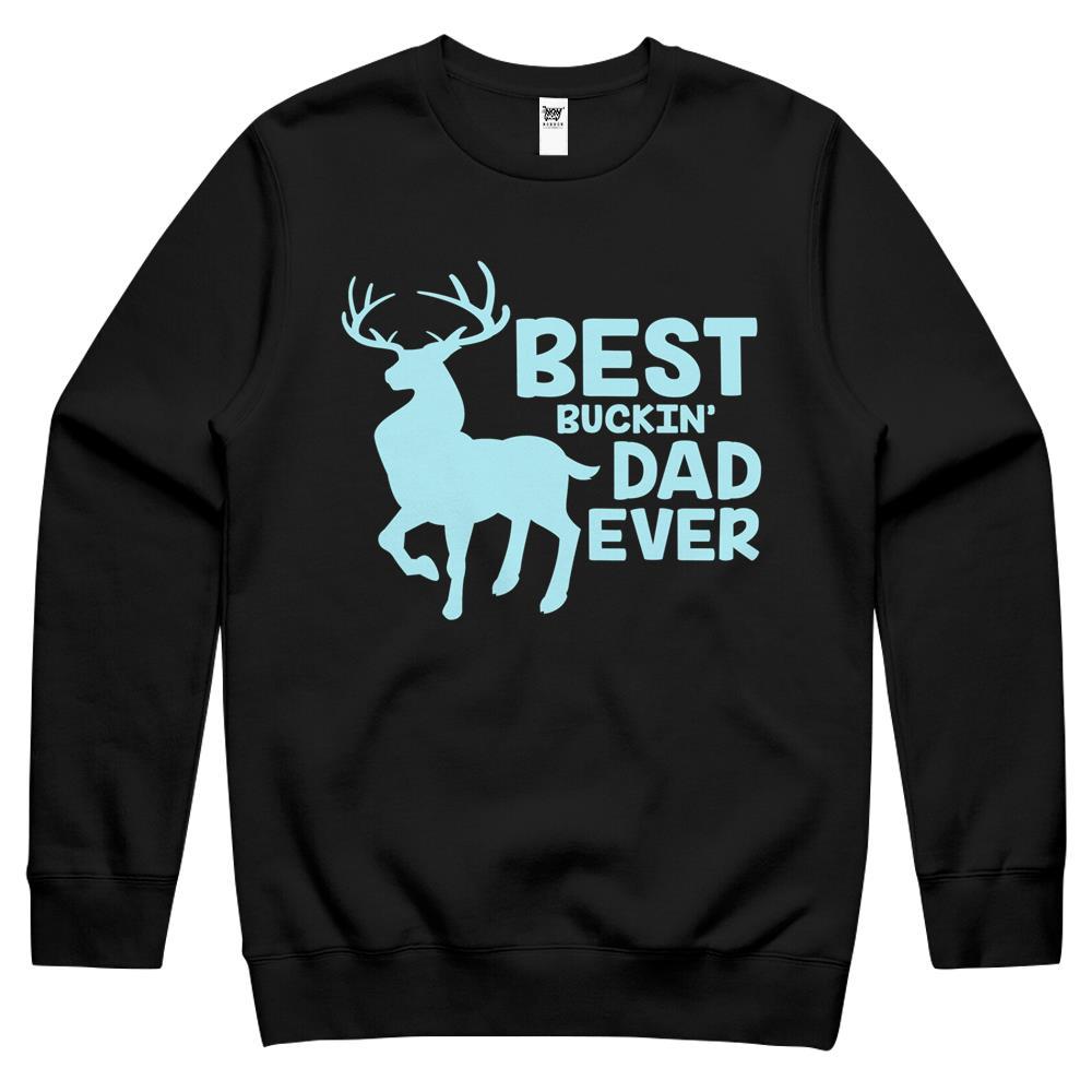 Best Buckin’ Dad Ever For Deer Hunting Fathers Day Crewneck Sweatshirt