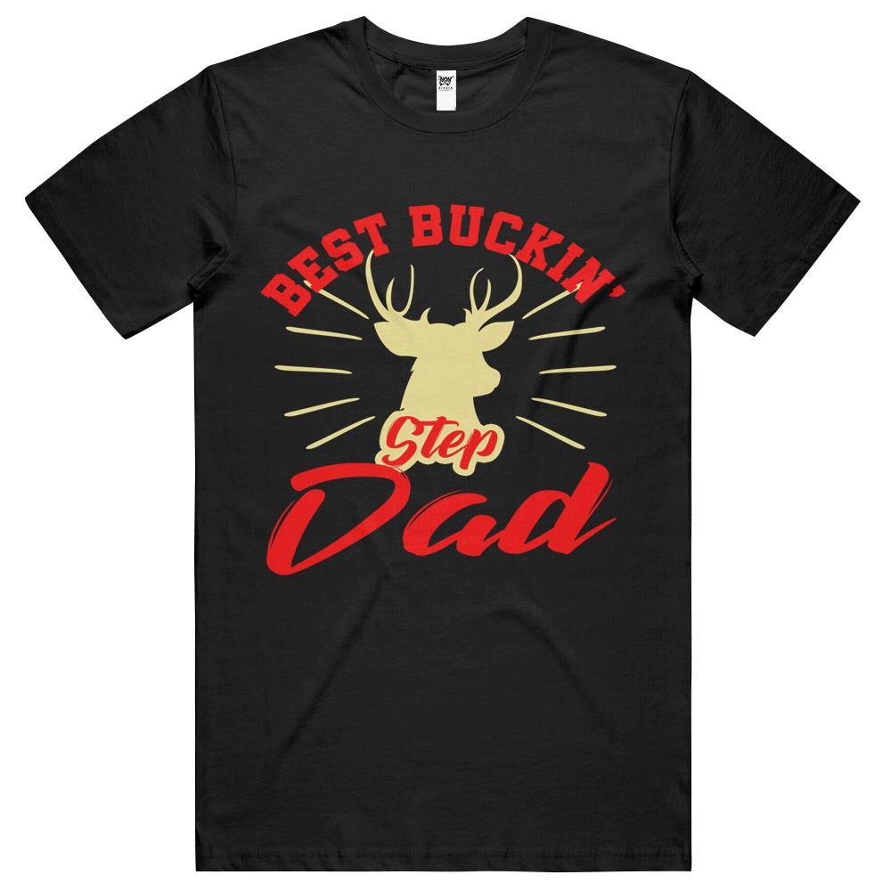 Best Buckin Step Dad Stepfather Fathers Day Gift Hunting T Shirts