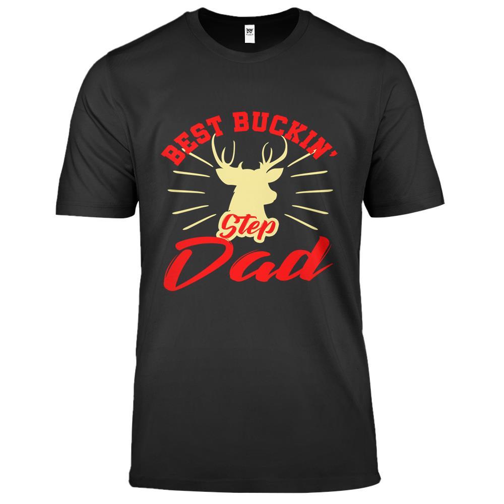 Best Buckin Step Dad Stepfather Fathers Day Gift Hunting Premium T Shirts