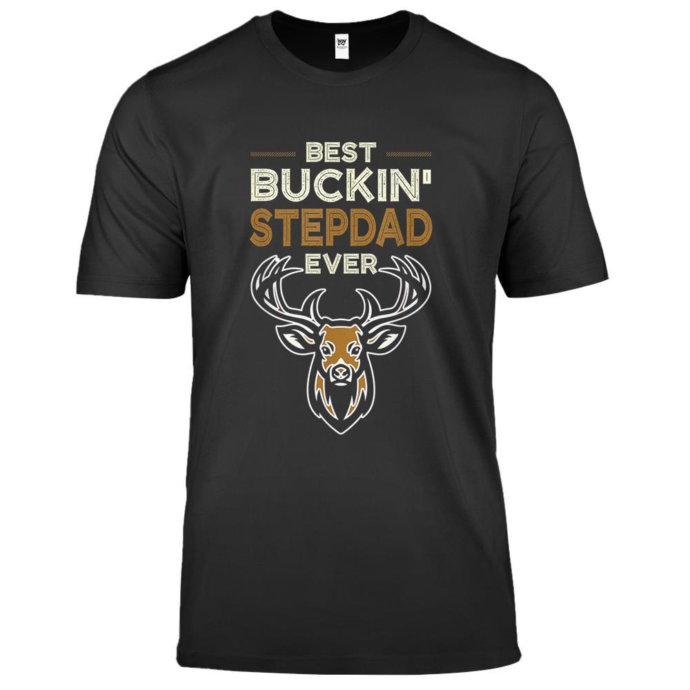 Best Buckin Step Dad Ever Deer Hunting Father Day Gift Shirt Premium T Shirts