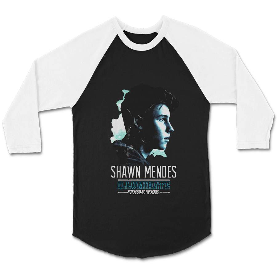 Shawn Mendes98 New 2017 Illuminate Tour Army Stitches Cameron Dallas Teen Nash Grier CPY Unisex 3/4 Sleeve Baseball Tee T-Shirt