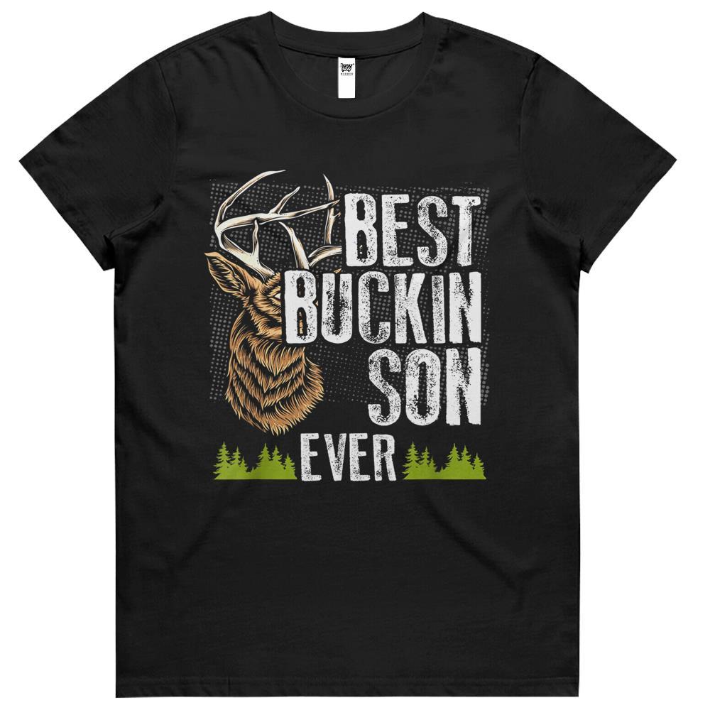 Best Buckin Son Ever Deer Hunting Bucking Father Son Womens Tshirts