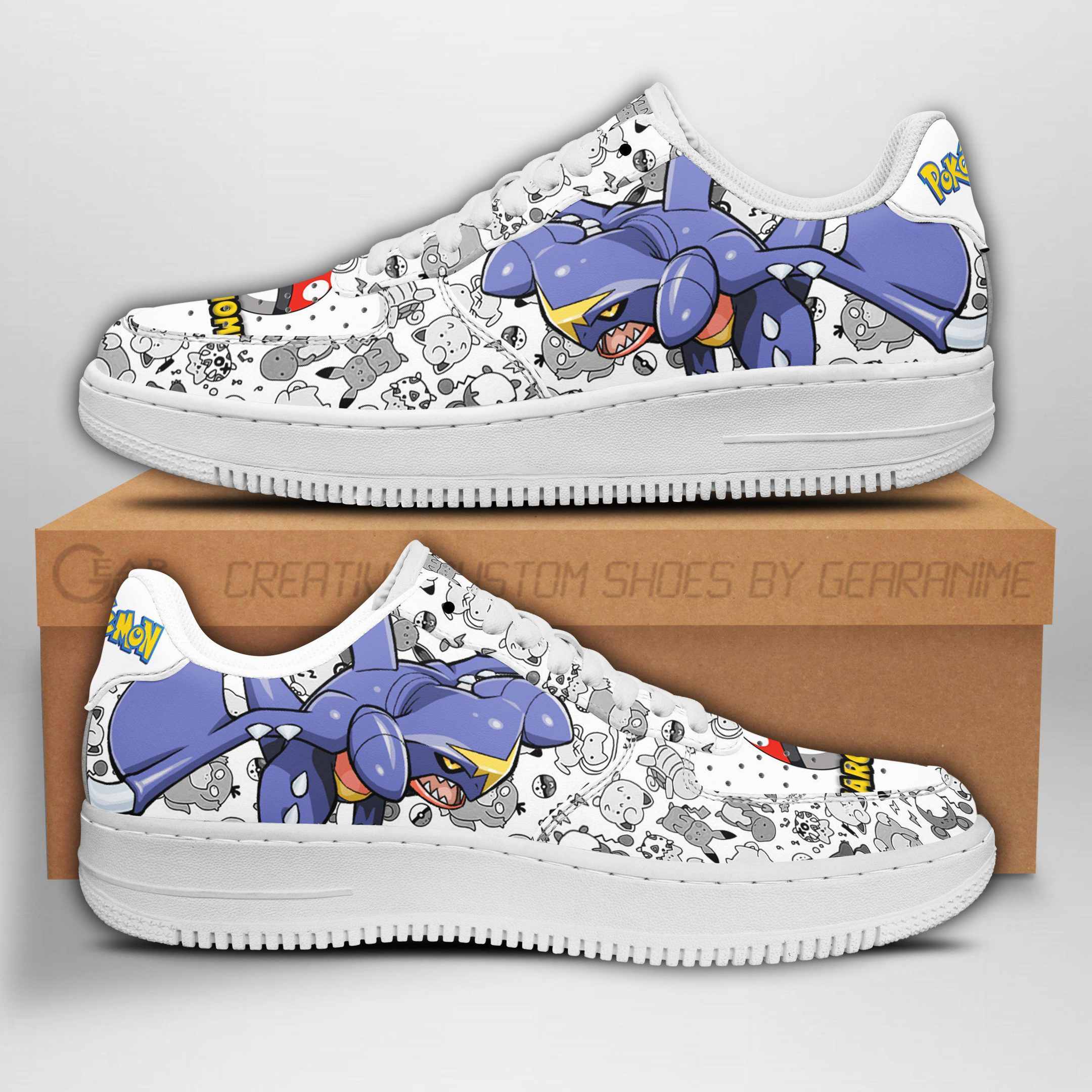 Garchomp Pokemon Idea Air Force Shoes Sneakers Custom Anime