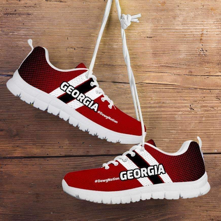 Dawgnation Georgia Fan Mesh Fabric Running Shoes Sport Sneakers