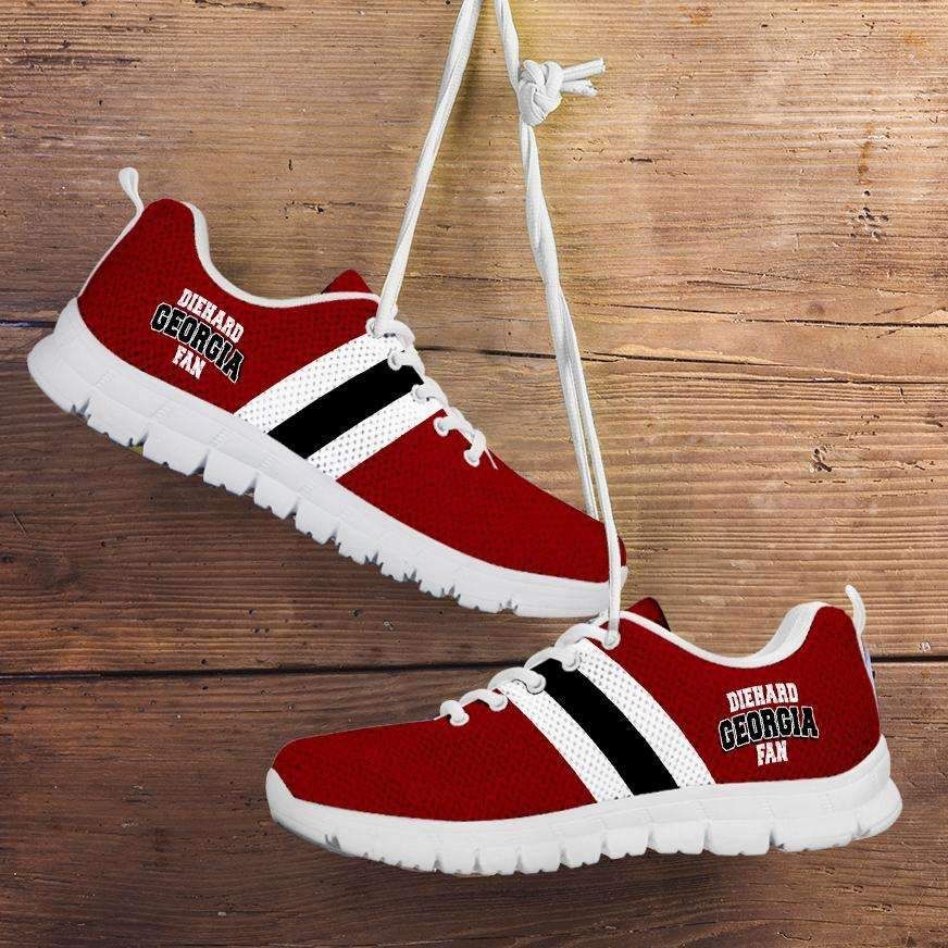 Diehard Georgia Fan Mesh Fabric Running Shoes Sport Sneakers