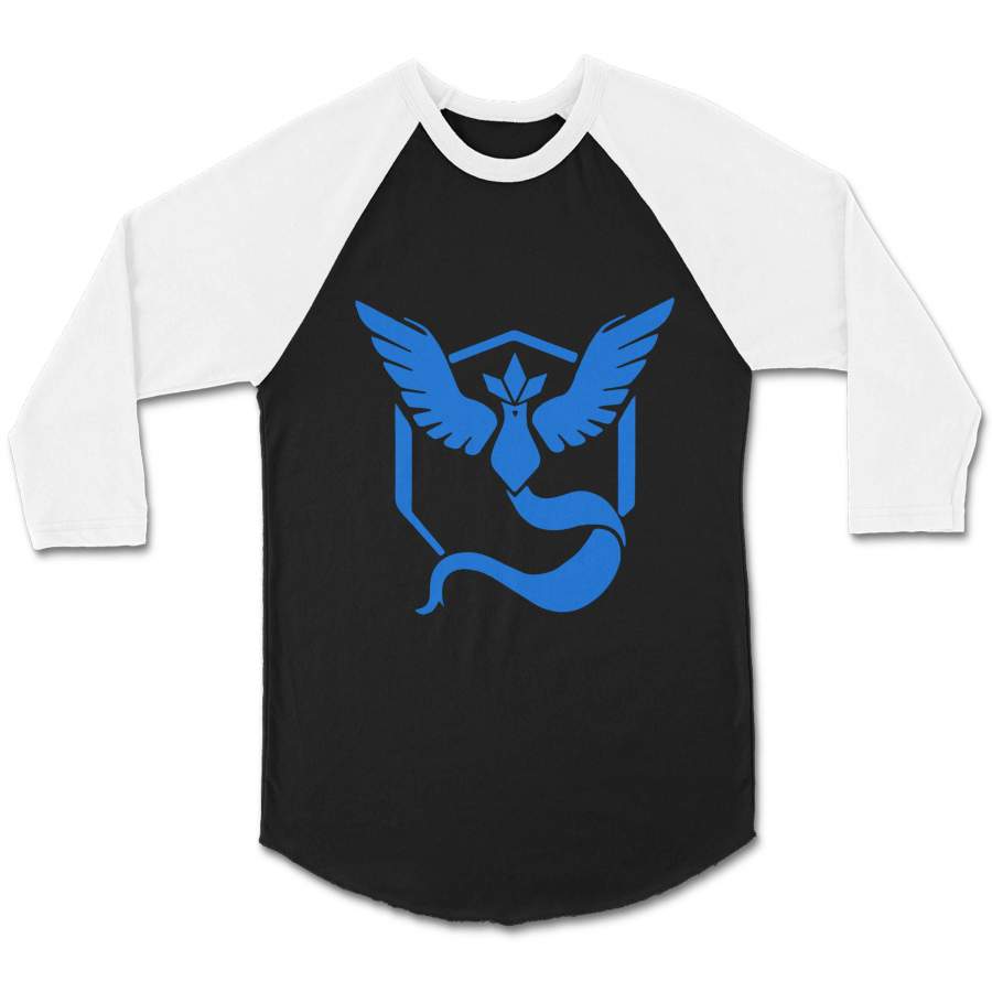 Pokemon Go Team Mystic Articuno CPY Unisex 3/4 Sleeve Baseball Tee T-Shirt