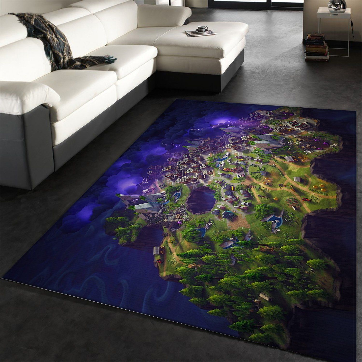 Fortnite Map Gaming Area Rug Bathroom Home Decor Floor Decor