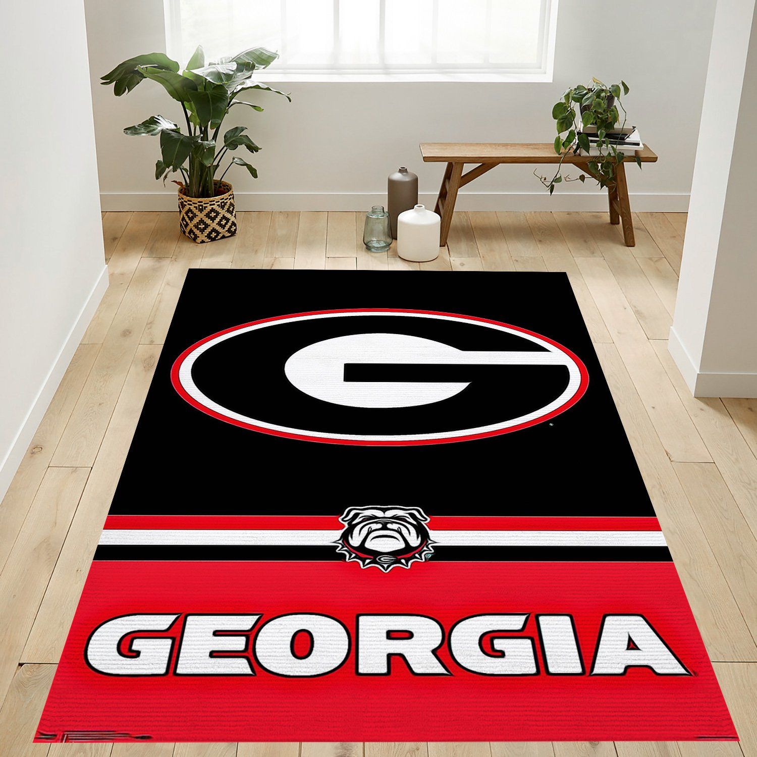 Collegiate University Of Georgia Bulldogs Logo Area Rug For Gift Living Room Rug Home US Decor