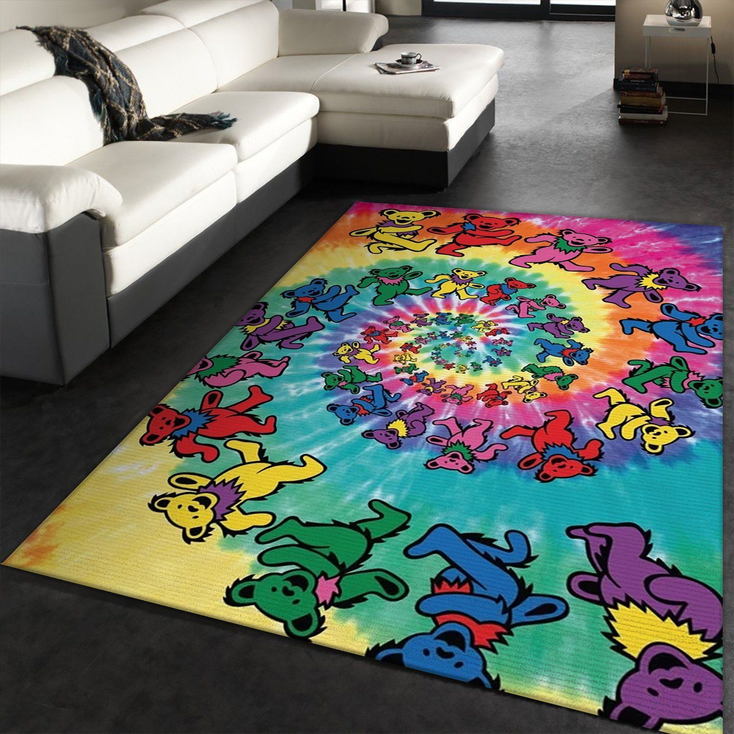 Grateful Dead Tie Dye Dancing Bears Area Rug Rugs For Living Room Rug Home Decor