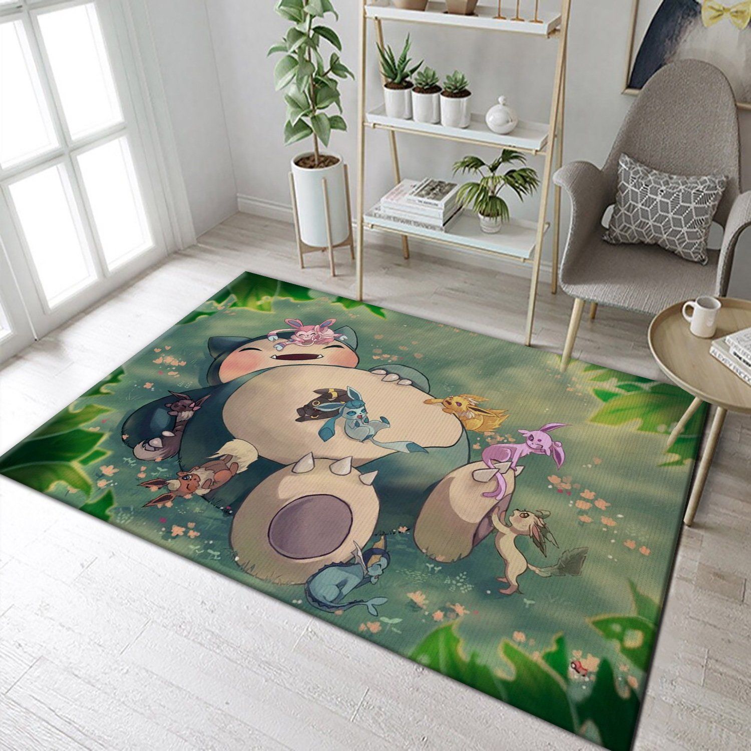 Snorlax Eeveelutions Nap Pokemon Area Rug Geeky Carpet Floor Decor