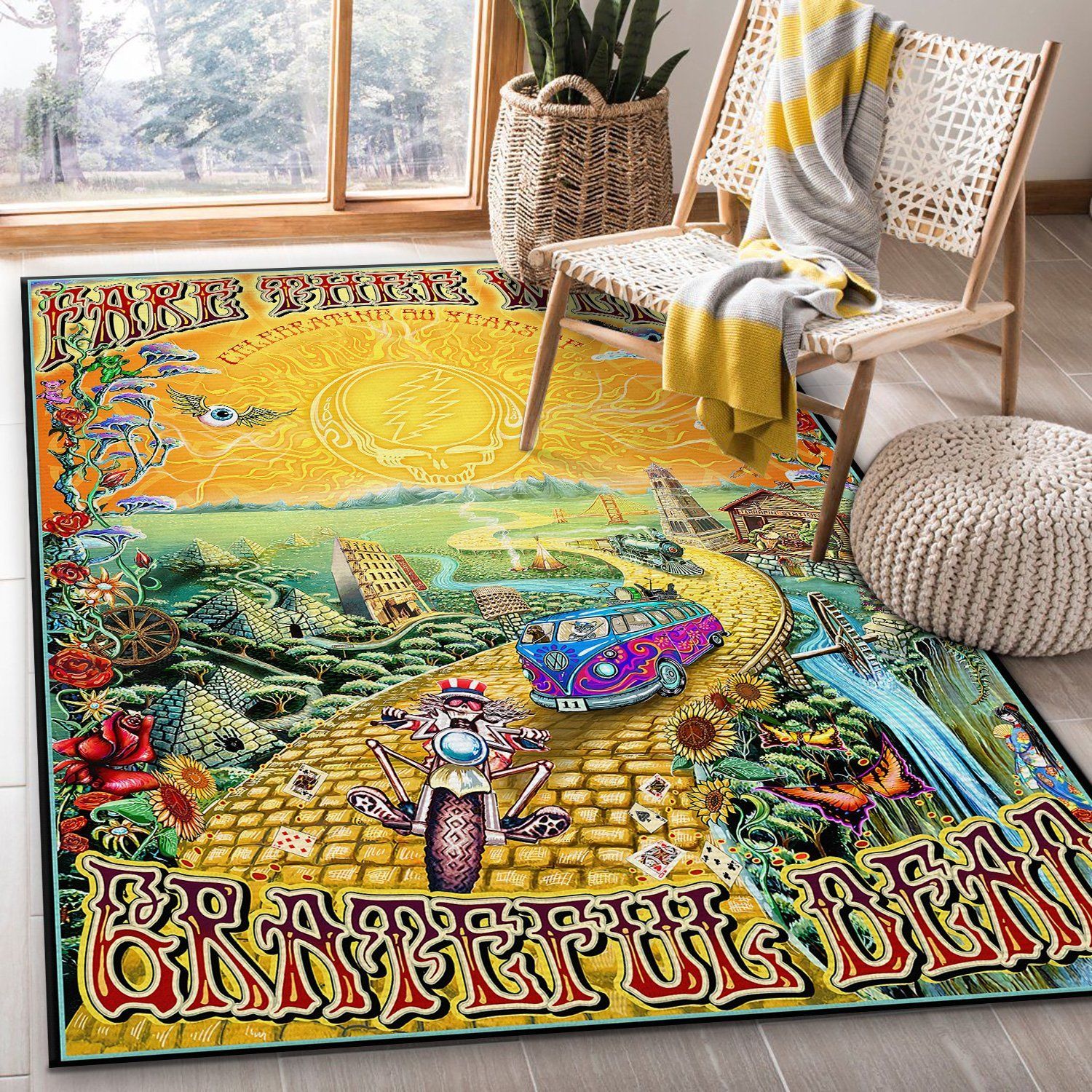 Grateful Dead Area Rug Geeky Carpet Floor Decor