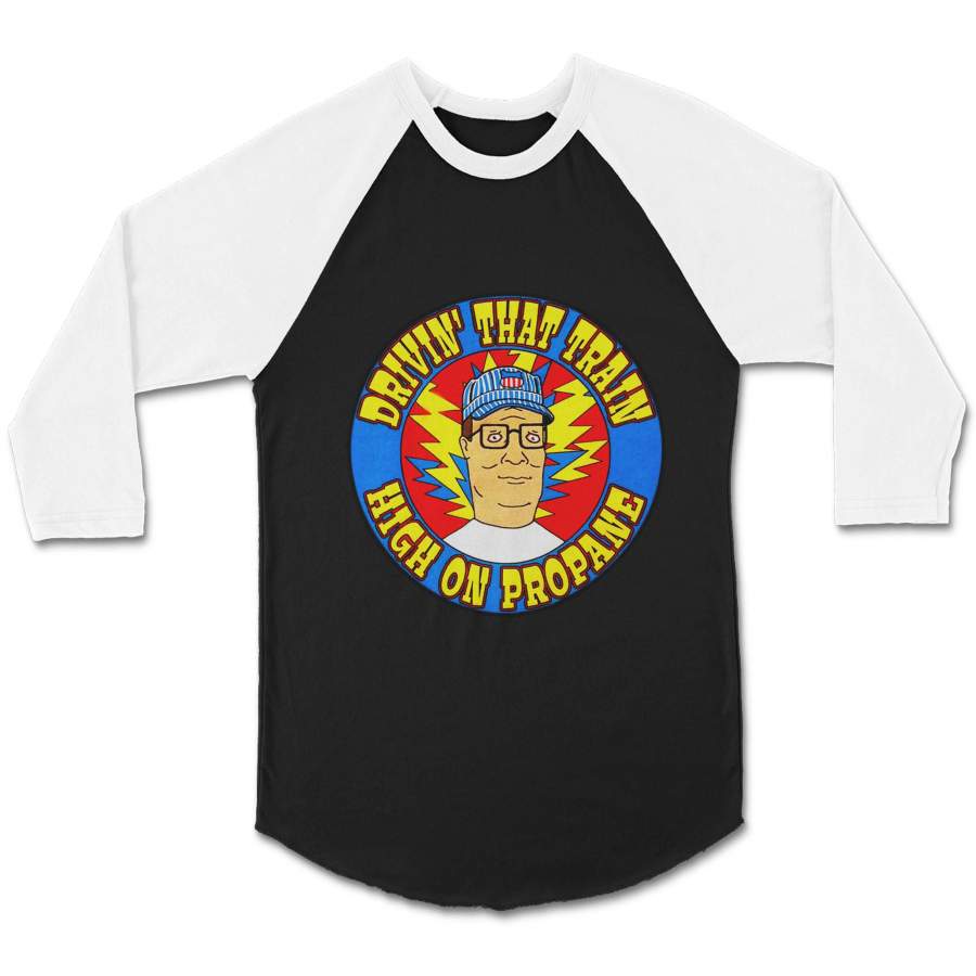 New Hank Hill High On Propane Casey Jones Grateful Dead Jerry Garcia Inspired Shakedown Furthur Phil Lesh lsd 420 CPY Unisex 3/4 Sleeve Baseball Tee T-Shirt