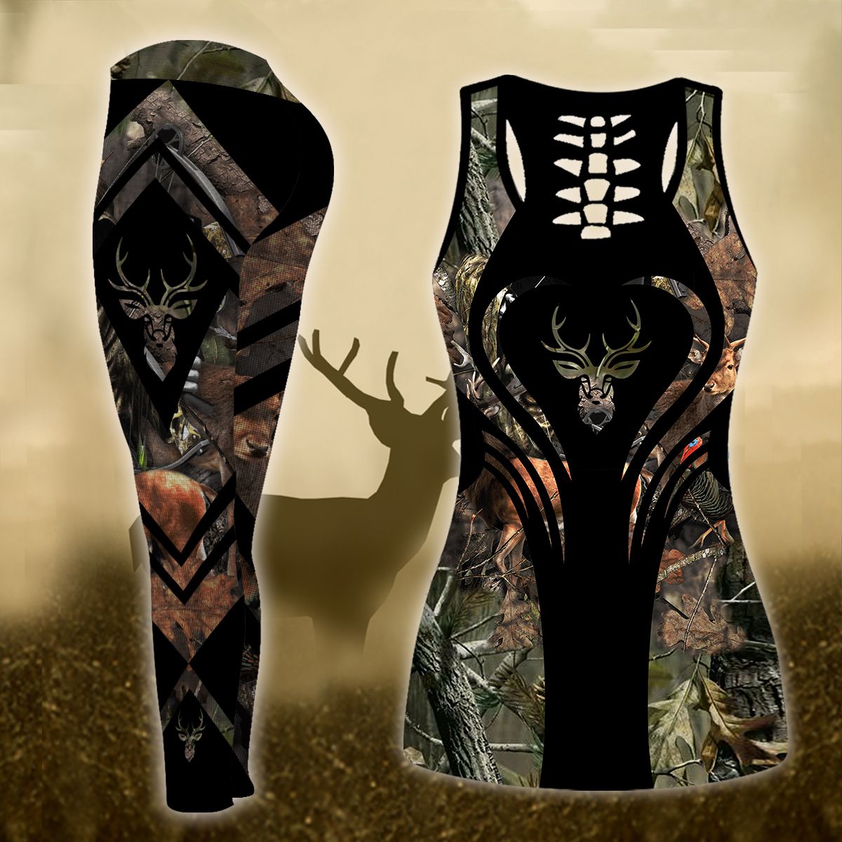 Deer Hunting Camouflage Tank Top & Leggings