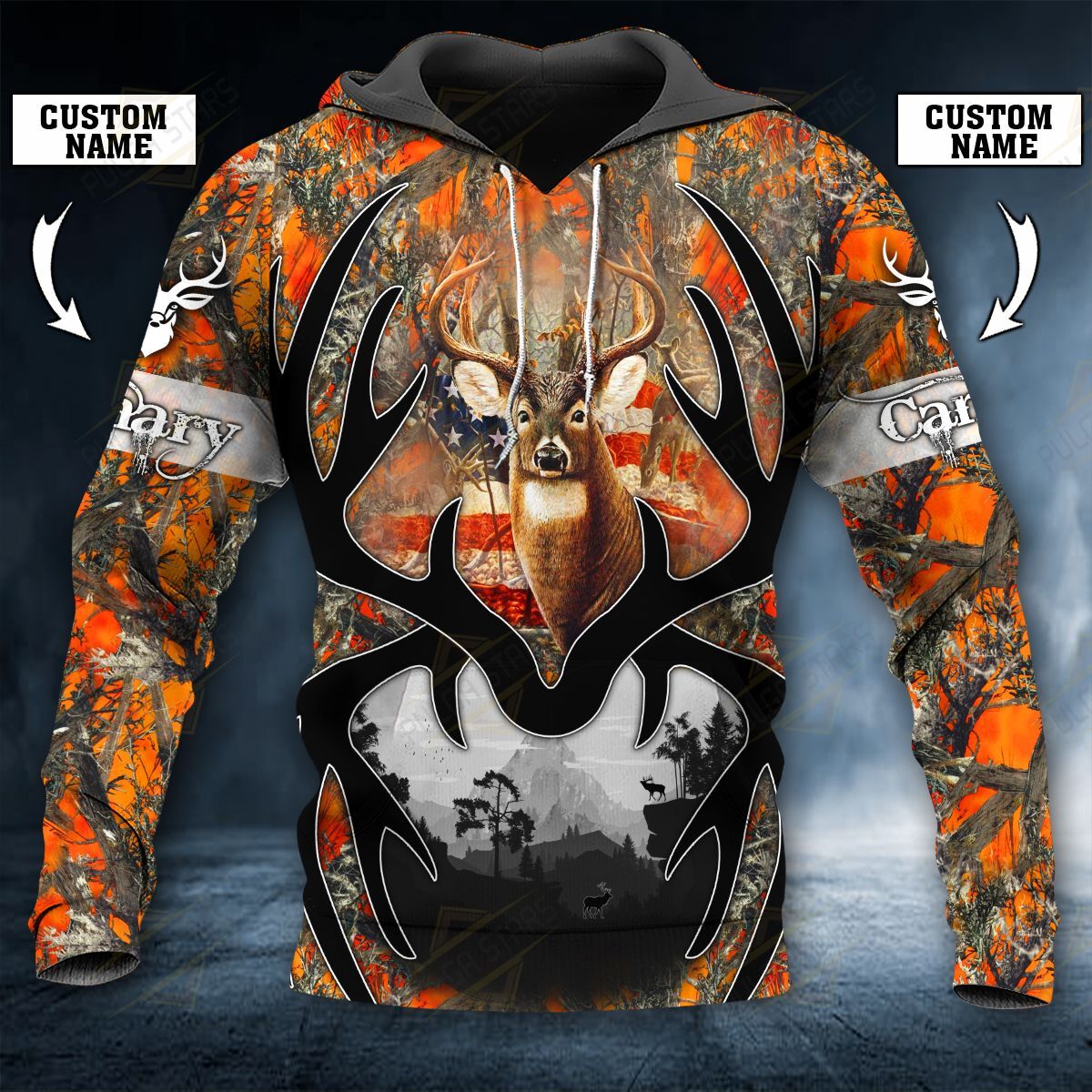 American Deer Hunting Personalized Name 3D All Over Printed Shirts