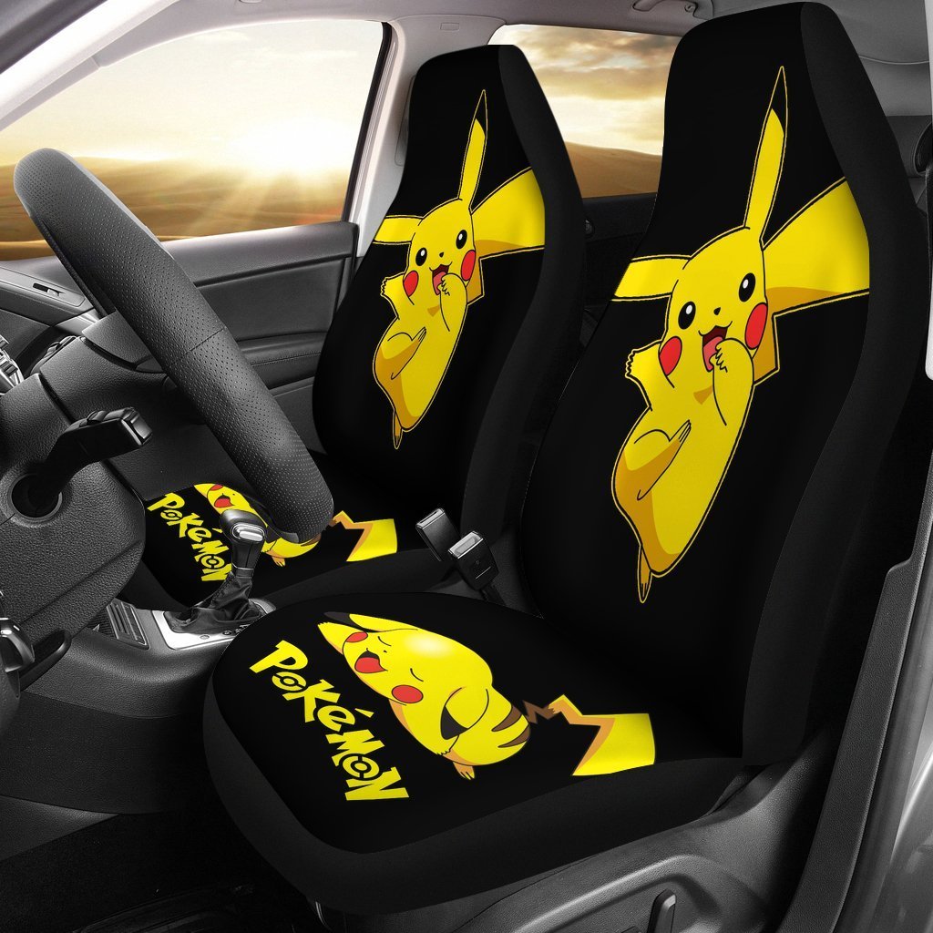 Funny Pikachu Pokemon Anime Fan Gift Car Seat Cover