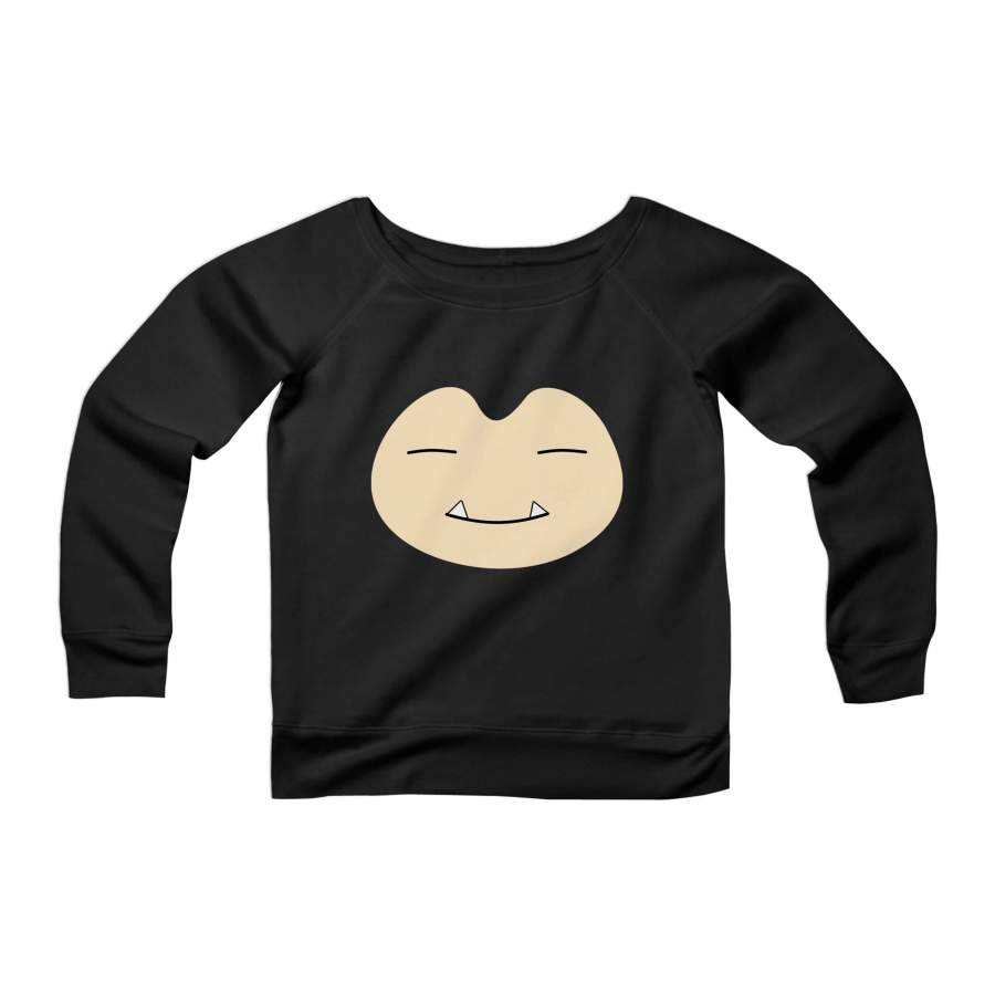 Snorlax Face Pokemon Go Cosplay Parody Mystic Valor Instinct CPY Womans Wide Neck Sweatshirt Sweater