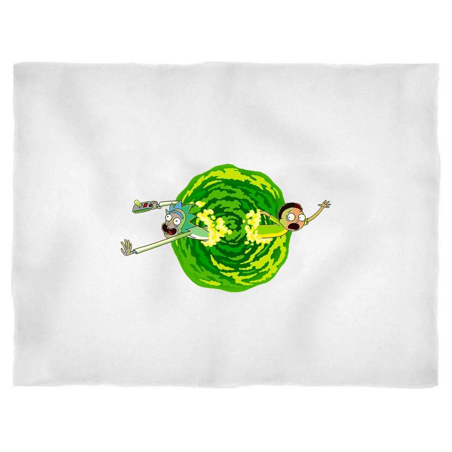 Rick And Morty Portal Cartoon Virtual Comedy Funny Blanket