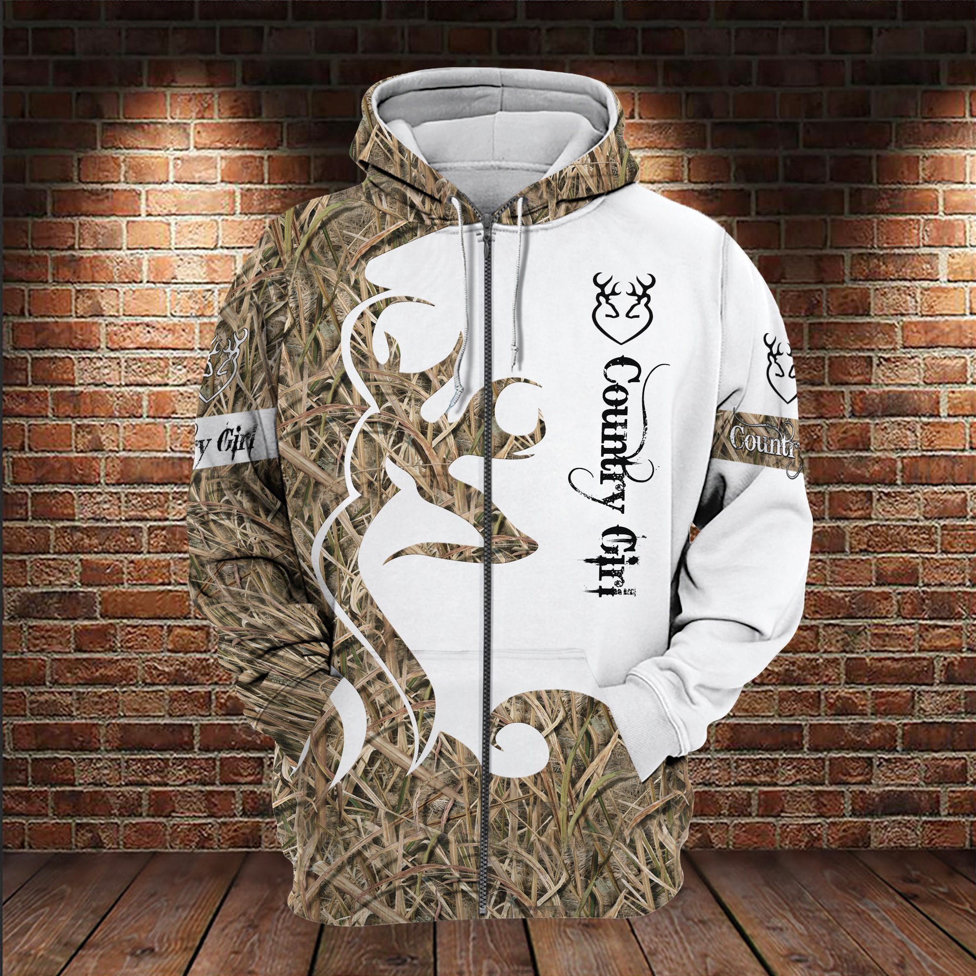 Deer Hunting Country Girl Orange Camouflage 3D All Over