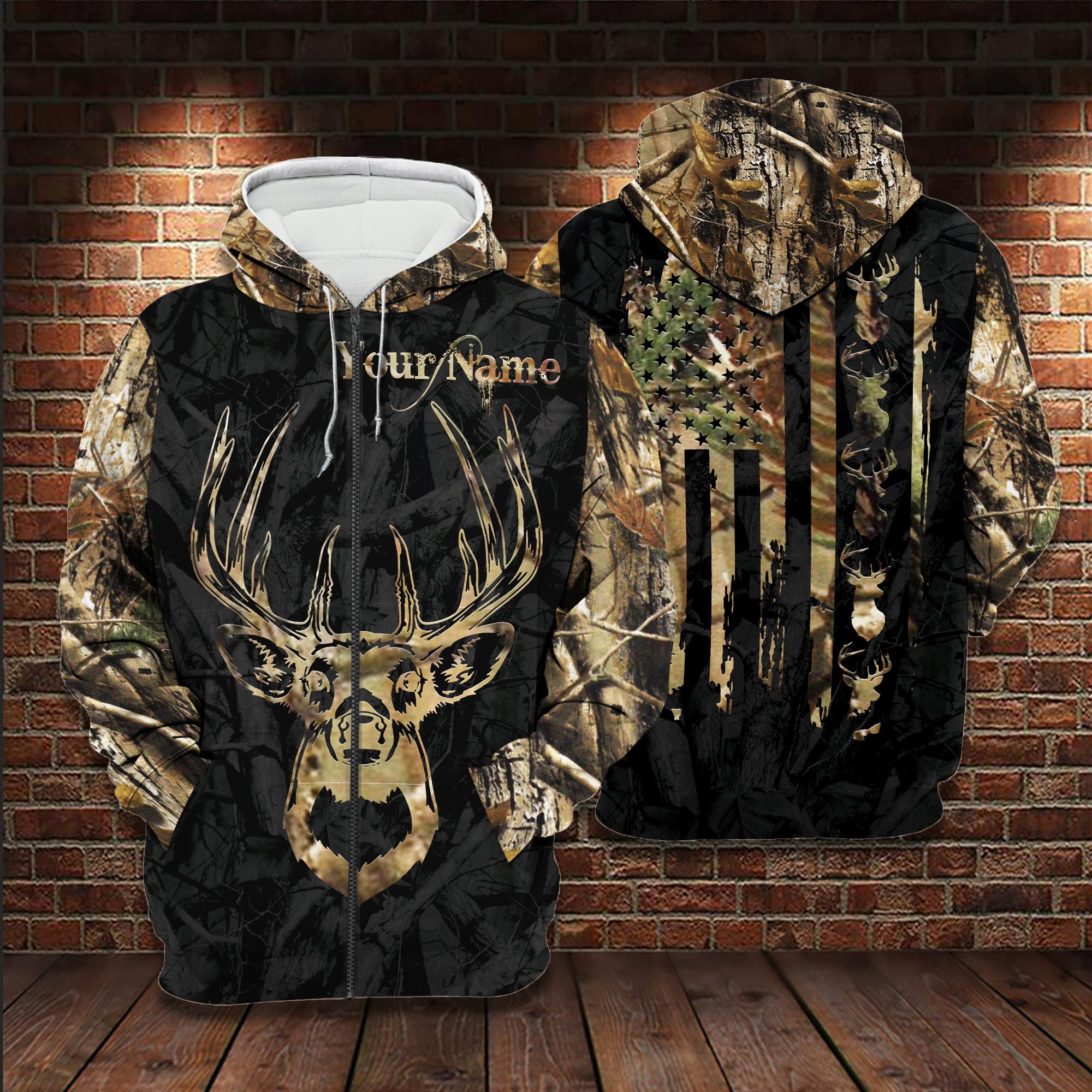 Custom Name Deer Hunting Camo 3D All Over