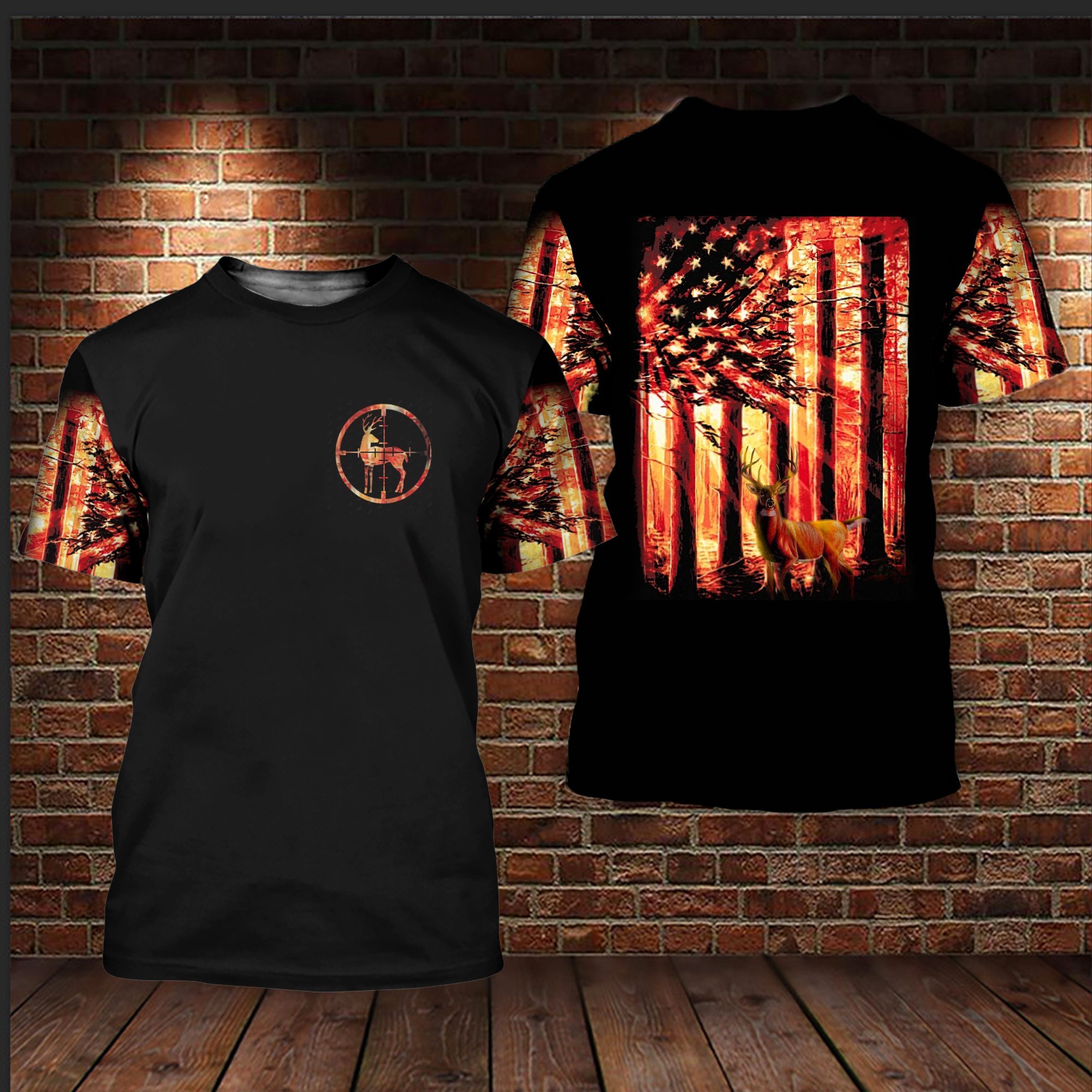 Hunting Sunset Flag 3D All Over