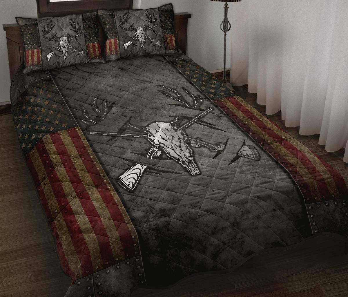 Crack Hunting Flag Quilt Bed Set And Pillow Covers