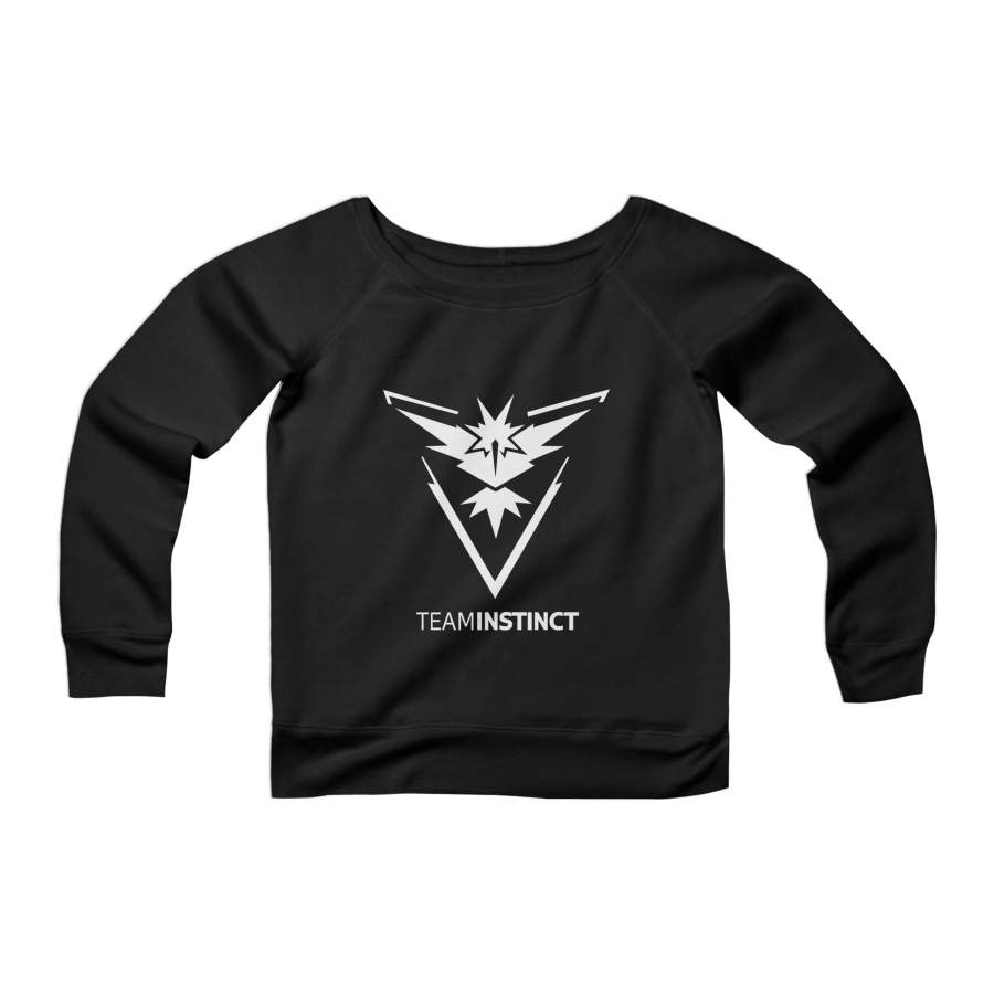 Pokemon Go Men Team Instinct GTT Womans Wide Neck Sweatshirt Sweater