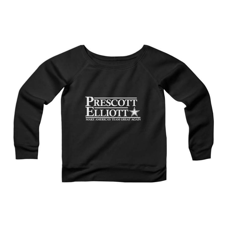 Prescott Elliott Make America’s Team Great Again Dallas Cowboys GTT Womans Wide Neck Sweatshirt Sweater