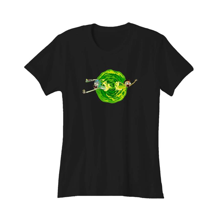 Rick And Morty Portal Cartoon Virtual Comedy Funny Women’s T-Shirt