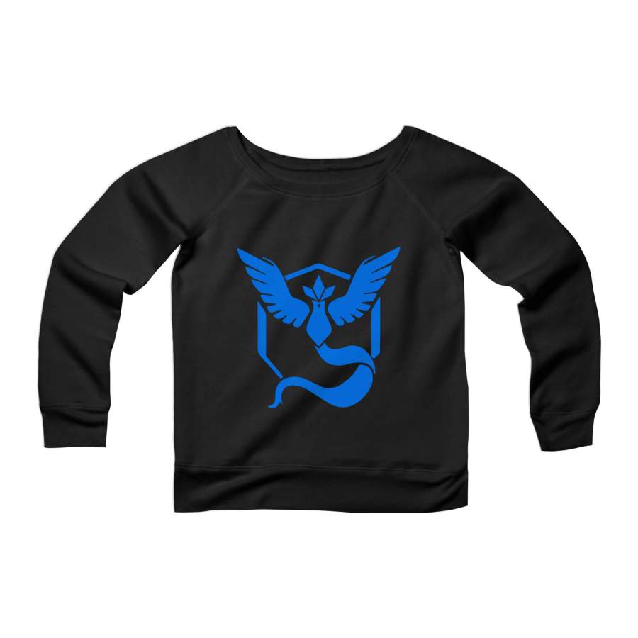 Pokemon Go Team Mystic Articuno CPY Womans Wide Neck Sweatshirt Sweater