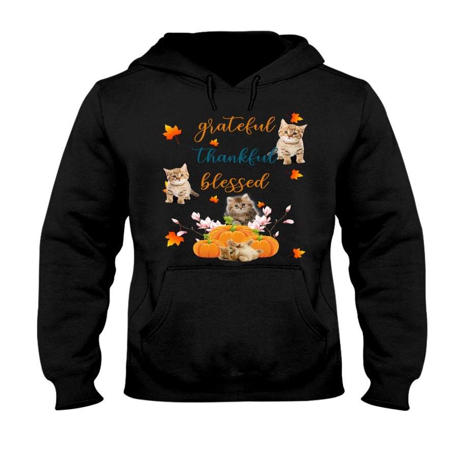 Cat Grateful Thankful And Blessed Unisex Pullover Hoodie Sweatshirt Black Xl