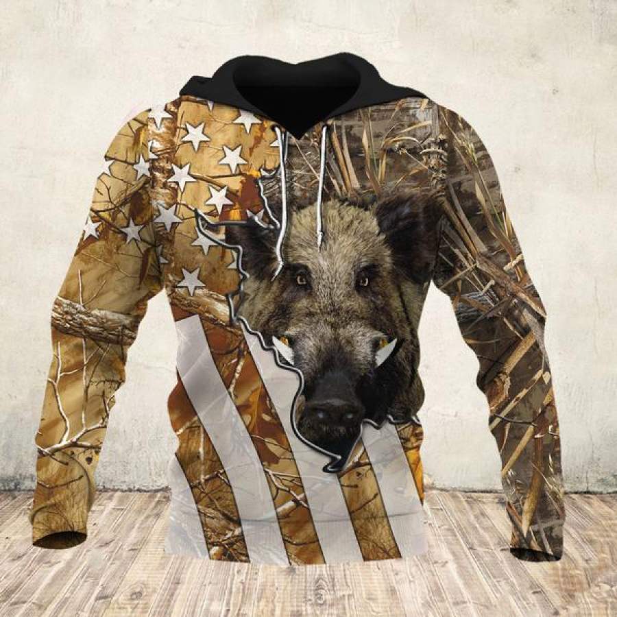 Boar Hunting Camo Original 3D Men/Women All Over Printed Hoodie Xl