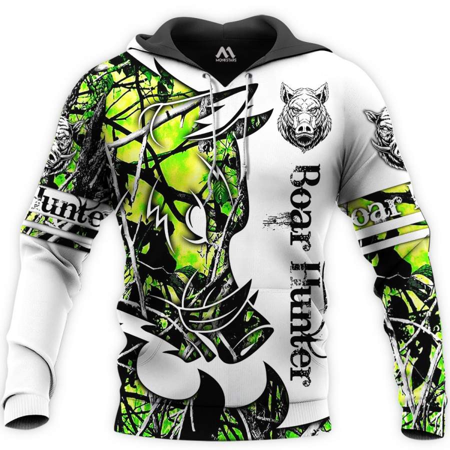 Boar Hunting Neon 3D Men/Women All Over Printed Hoodie Xl