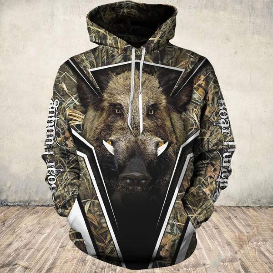 Boar Hunting Camo Men/Women All Over Printed Hoodie Xl