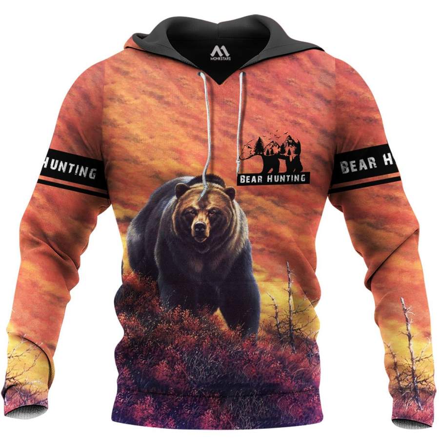 Bear Hunting Beautiful 3D Men/Women All Over Printed Hoodie Xl