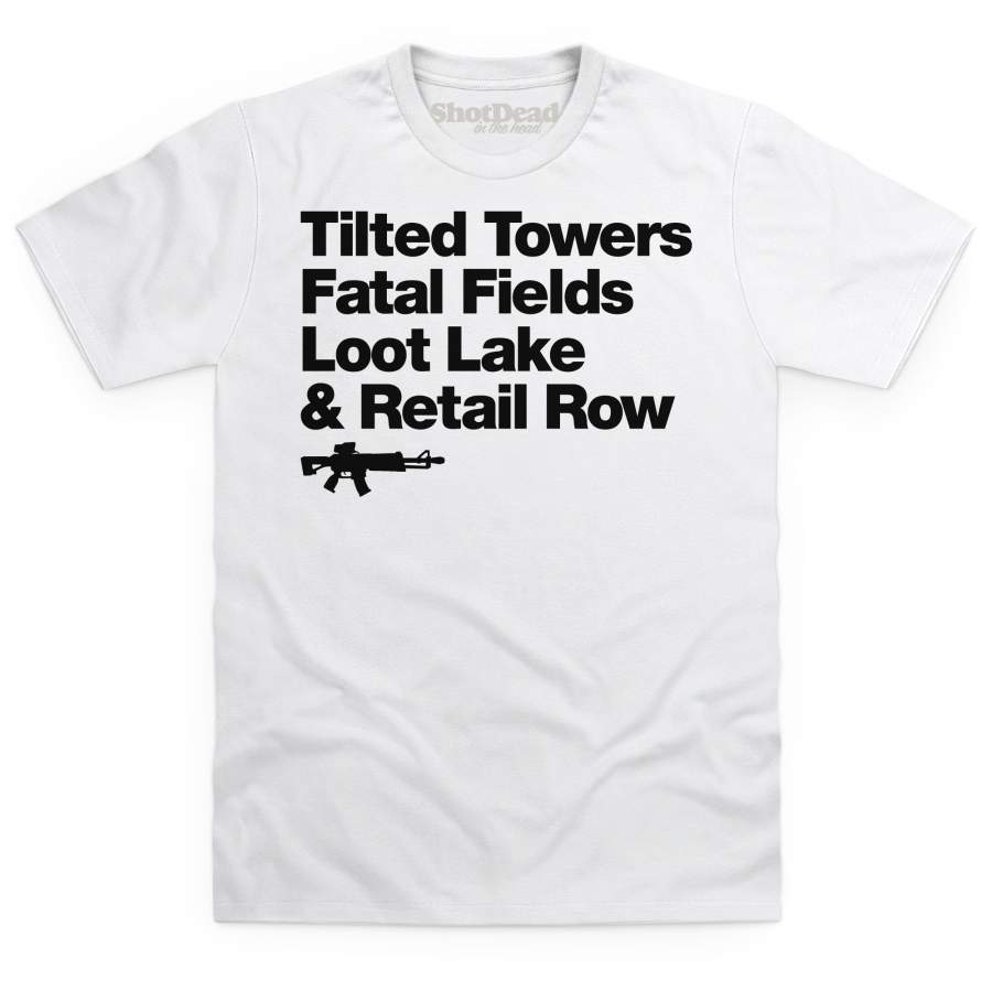 Inspired by Fortnite – Battle Royale Place Names T Shirt