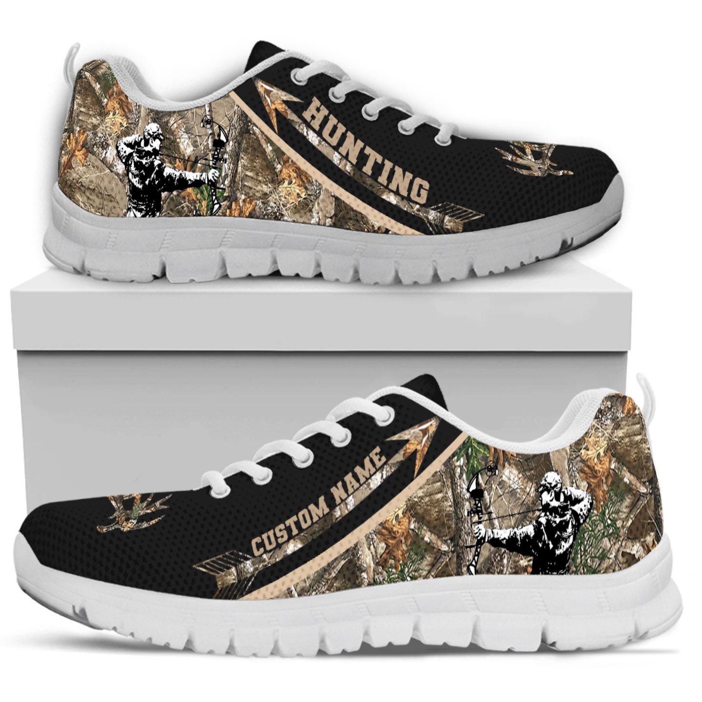 Archery Hunting Custom Name Women Sneakers Shoes For Hunting Lovers